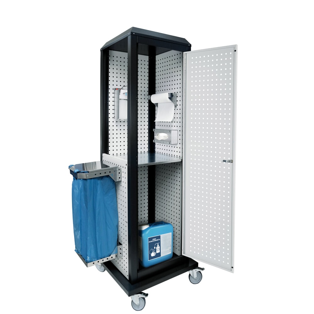 Product afbeelding: Hygiënestation Kappes RasterPlan®, mobiel met deur en één legbord, hxbxd 2.175 x 700 x 700 mm, model 4