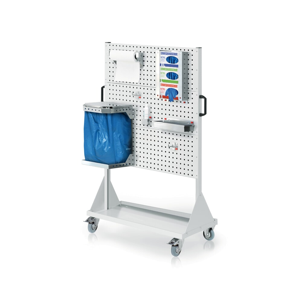 Product afbeelding: Hygiënestation Kappes RasterPlan®, mobiele scheidingswand, 3 geperforeerde platen, hxbxd 1.580 x 1.000 x 500 mm, model 2