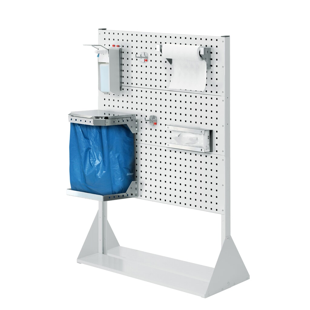 Hygiënestation Kappes RasterPlan®, scheidingswand met 3 geperforeerde platen, hxbxd 1.450 x 1.000 x 430 mm, model 3 Product afbeelding: Hygiënestation Kappes RasterPlan®, scheidingswand met 3 geperforeerde platen, hxbxd 1.450 x 1.000 x 430 mm, model 3