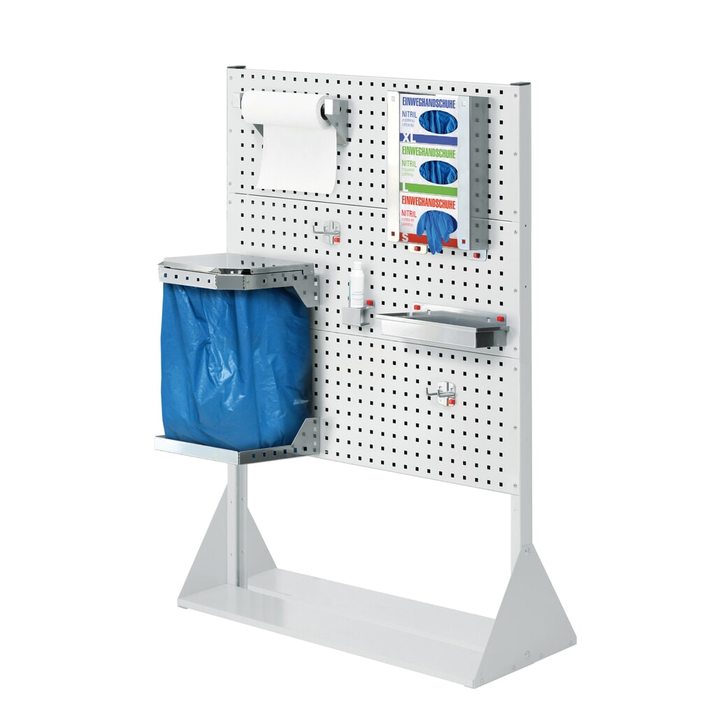 Hygiënestation Kappes RasterPlan®, scheidingswand met 3 geperforeerde platen, hxbxd 1.450 x 1.000 x 430 mm, model 2 Product afbeelding: Hygiënestation Kappes RasterPlan®, scheidingswand met 3 geperforeerde platen, hxbxd 1.450 x 1.000 x 430 mm, model 2