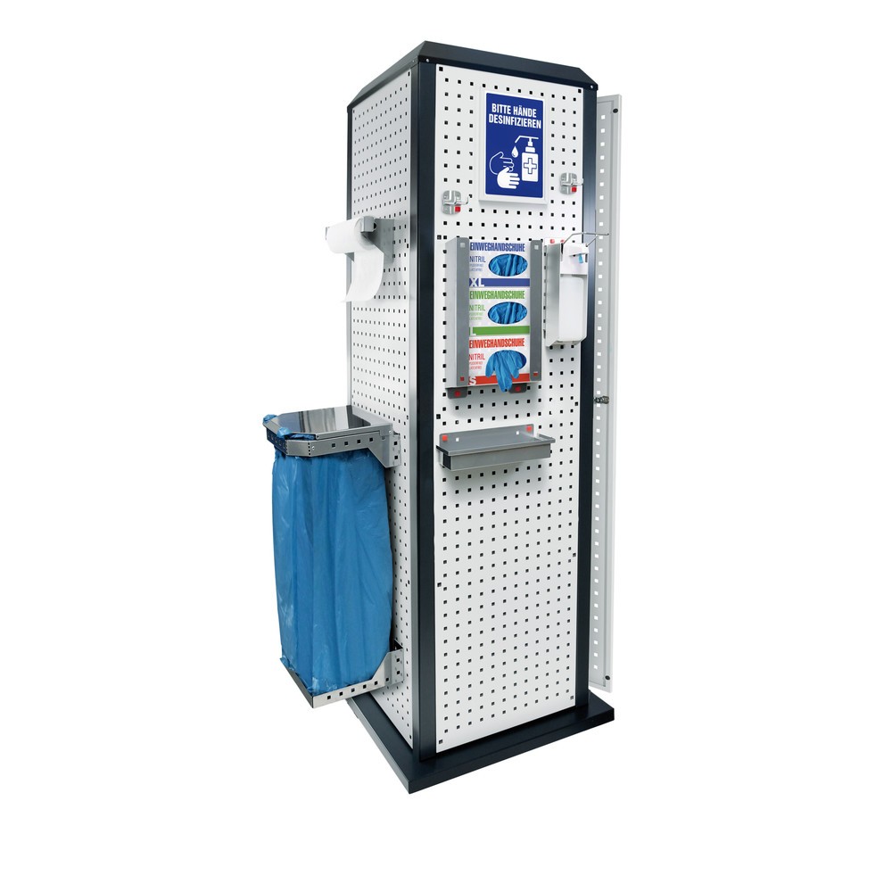 Product afbeelding: Hygiënestation Kappes RasterPlan®, stationair, met deur en één legbord, hxbxd 2.015 x 700 x 700 mm, model 3