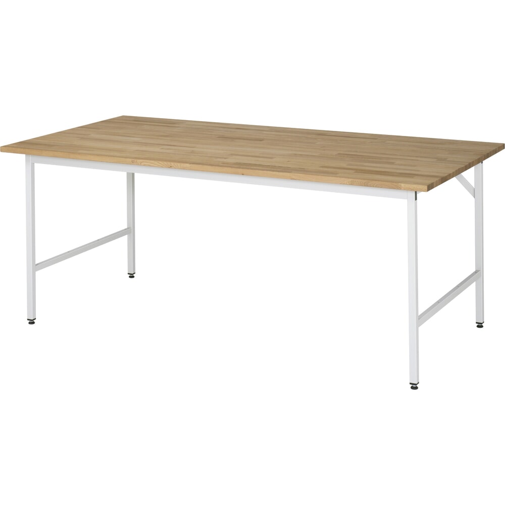 Productafbeelding nr. 1: In hoogte verstelbare werktafel RAU serie JERRY, hxbxd 800-850 x 2.500 x 1.000 mm, massief beuken werkblad