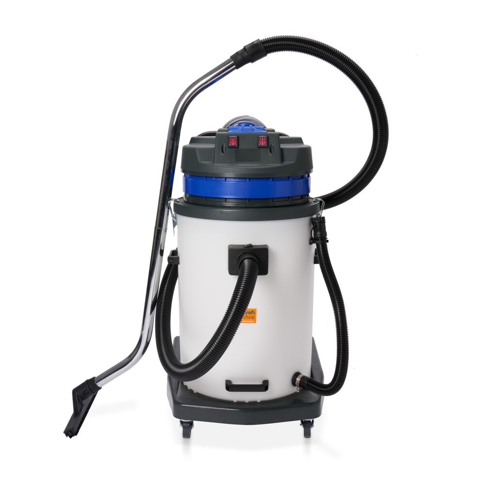 Productafbeelding nr. 11: Industriële stofzuiger HEMMDAL, nat + droog, kunststof reservoir, 2.000 W, 70 l, kantelonderstel, duwbeugel, afvoerslang
