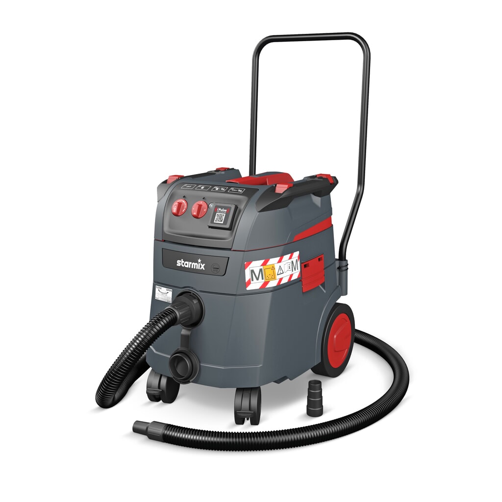 Industriële stofzuiger starmix iPulse, stofklasse M, kantelonderstel, 1.600 W, 35 l Product afbeelding: Industriële stofzuiger starmix iPulse, stofklasse M, kantelonderstel, 1.600 W, 35 l