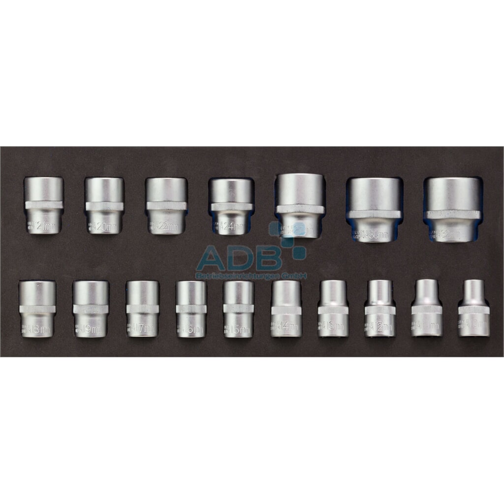 Productafbeelding nr. 2: Inlegbak voor gereedschapswagen voor 17-delige steeksleutelset 1/2 inch