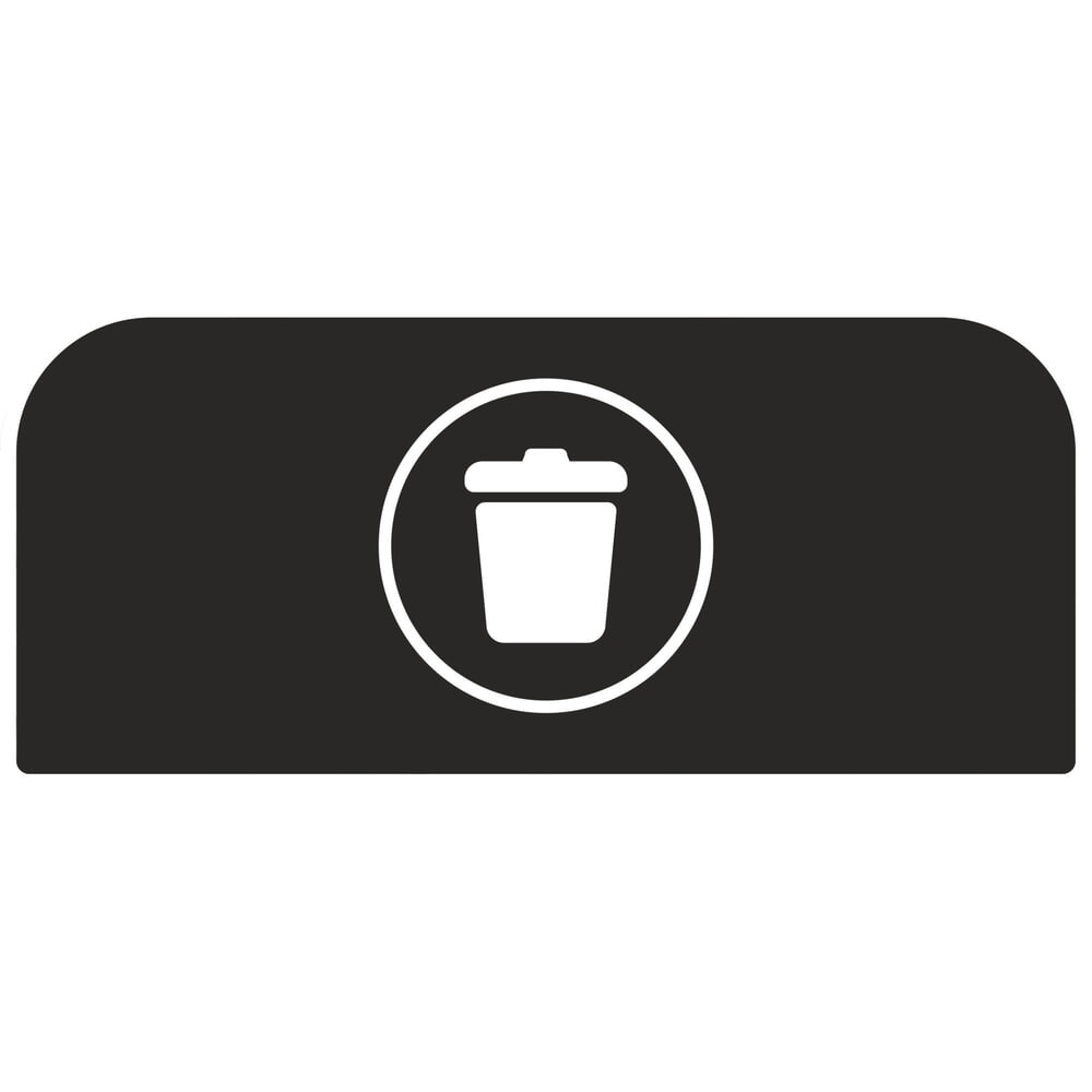 Product afbeelding: Instructiebord afval voor afvalbak Rubbermaid® Configure Recycling, 57 liter, zwart