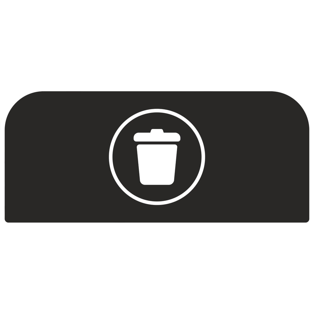 Instructiebord afval voor afvalbak Rubbermaid® Configure Recycling, 57 liter, zwart Product afbeelding: Instructiebord afval voor afvalbak Rubbermaid® Configure Recycling, 57 liter, zwart