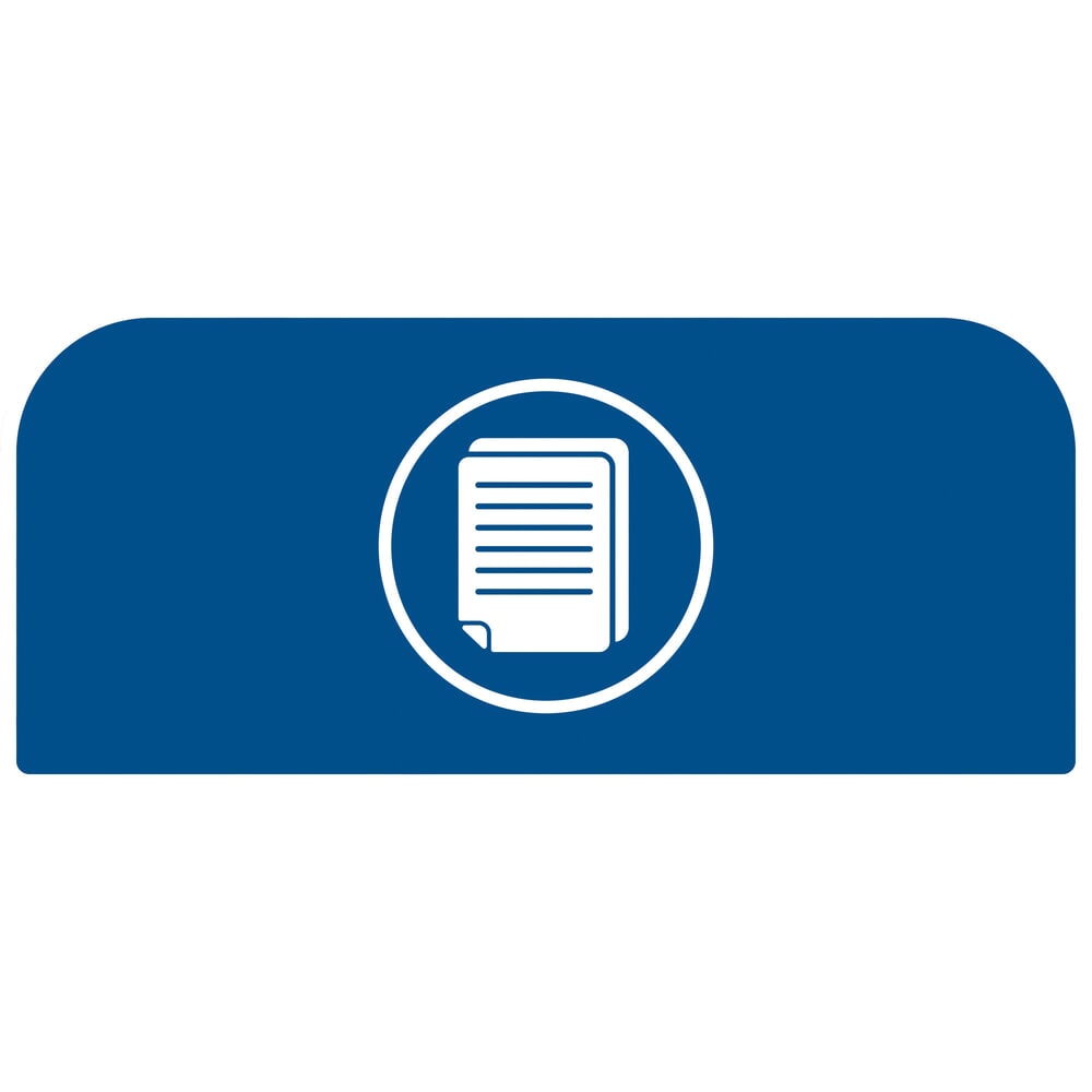 Product afbeelding: Instructiebord papier voor afvalbak Rubbermaid® Configure Recycling, 57 liter, blauw