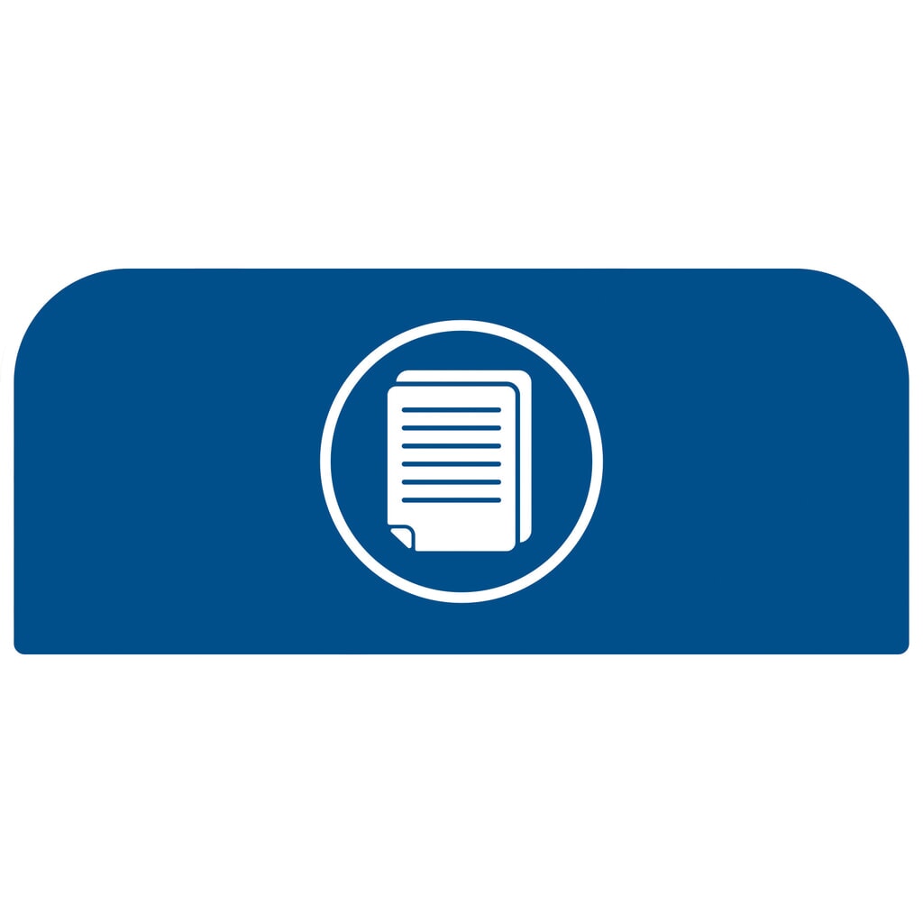 Product afbeelding: Instructiebord papier voor afvalbak Rubbermaid® Configure Recycling, 57 liter, blauw