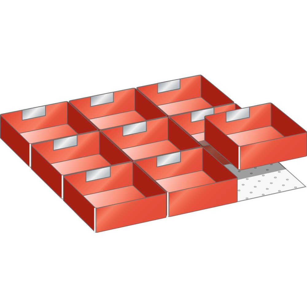 Product afbeelding: Inzetbakkenset LISTA 27x27E, (bxd) 459x459 mm, 9-delig, voor fronthoogte 50 mm