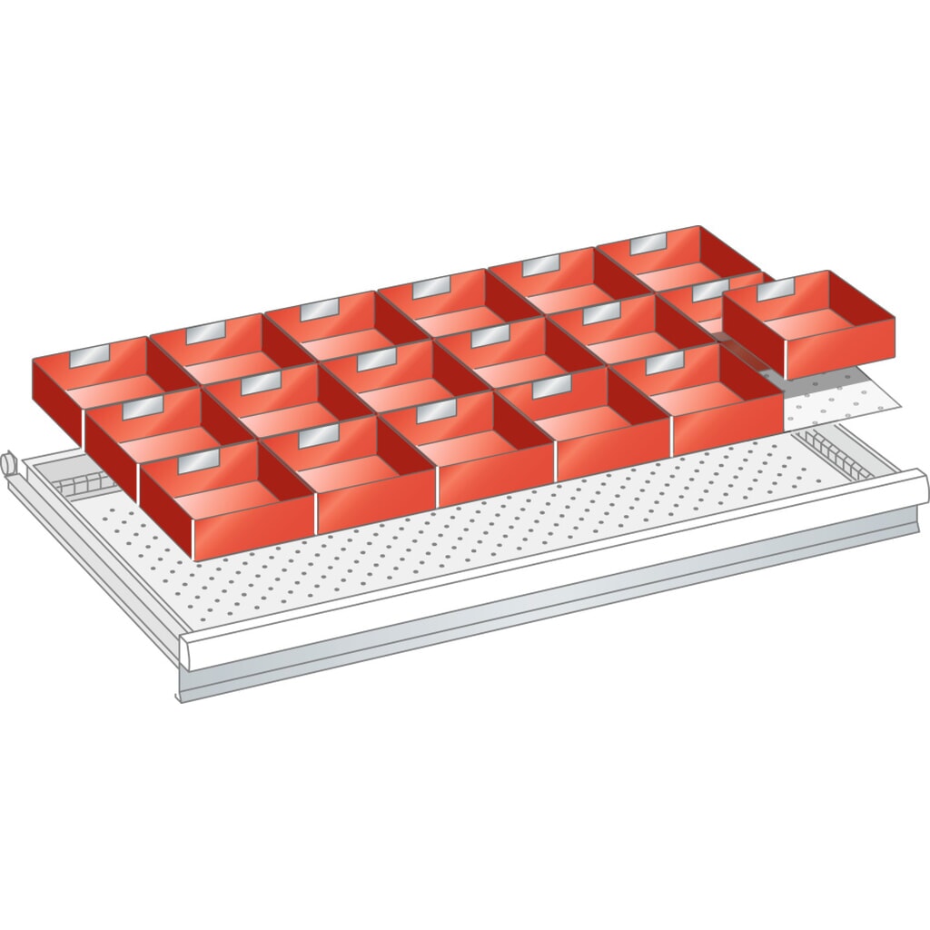 Inzetbakkenset LISTA 54x27E, (bxdxfh) 918x459x50 mm, 18-delig Product afbeelding: Inzetbakkenset LISTA 54x27E, (bxdxfh) 918x459x50 mm, 18-delig