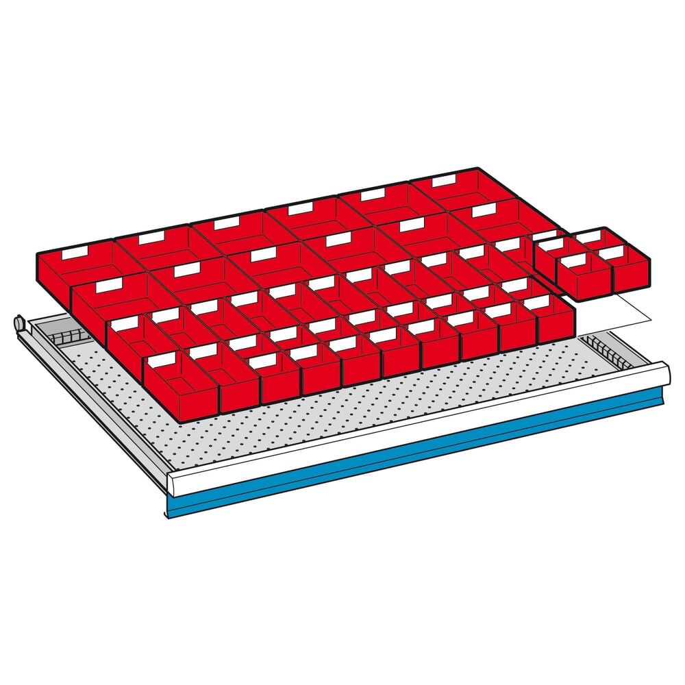Productafbeelding nr. 2: Scheidingswand-inzetstuk, 7 gegroefde wanden, 4 scheidingspanelen, voor hoogte 50 mm