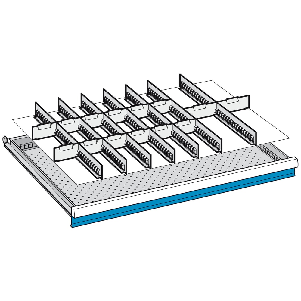Productafbeelding nr. 3: Scheidingswand-inzetstuk, 7 gegroefde wanden, 4 scheidingspanelen, voor hoogte 50 mm