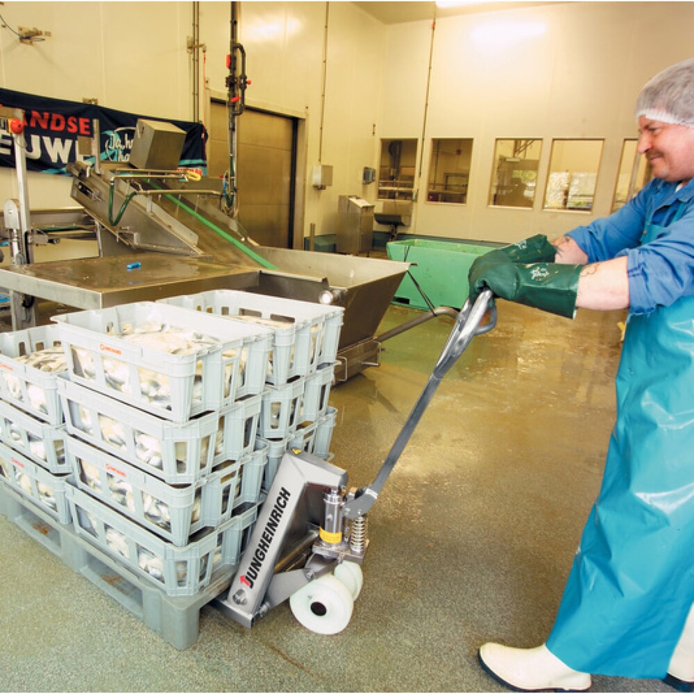 Productafbeelding nr. 5: Roestvrijstalen handtranspallet Jungheinrich AM I20, draagvermogen 2.000 kg, vorklengte 970 mm, nylon
