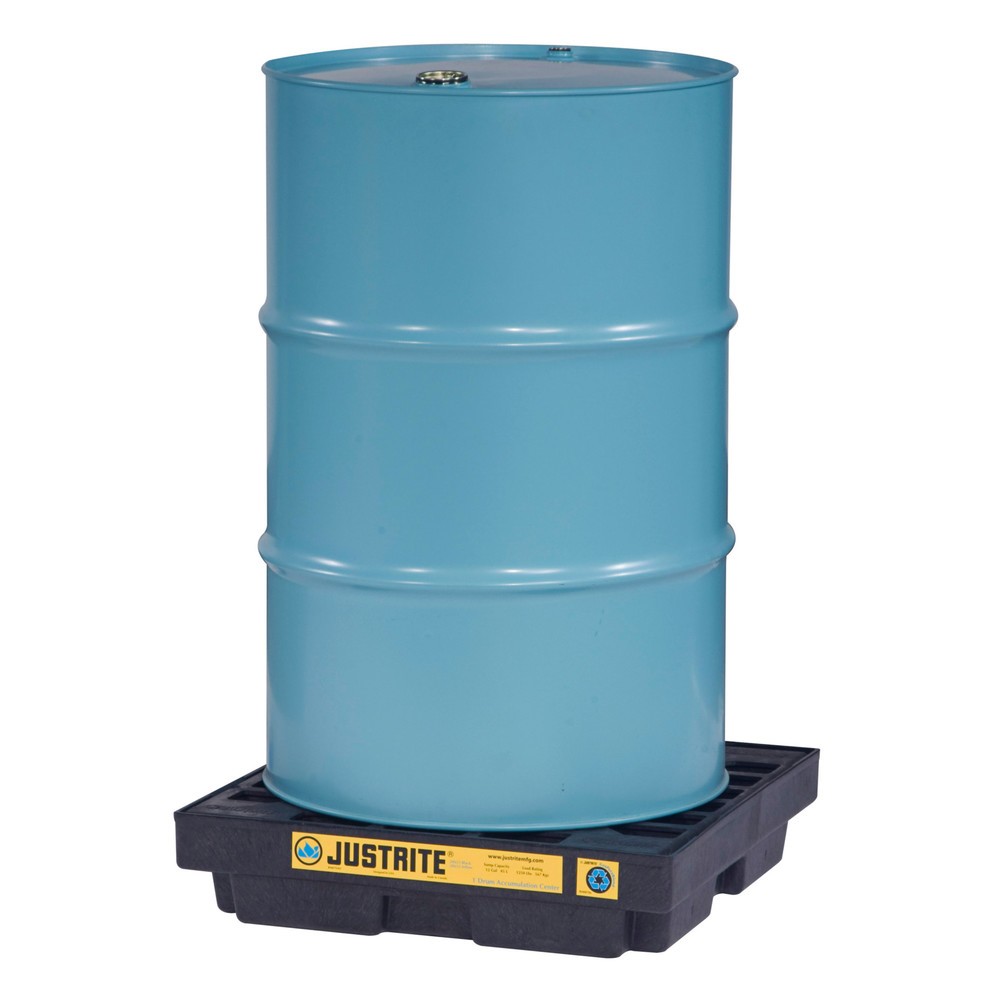 Productafbeelding nr. 1: Justrite® vlak-lekbak van PE, 1x 200 l, opvangvolume 45 l, zwart
