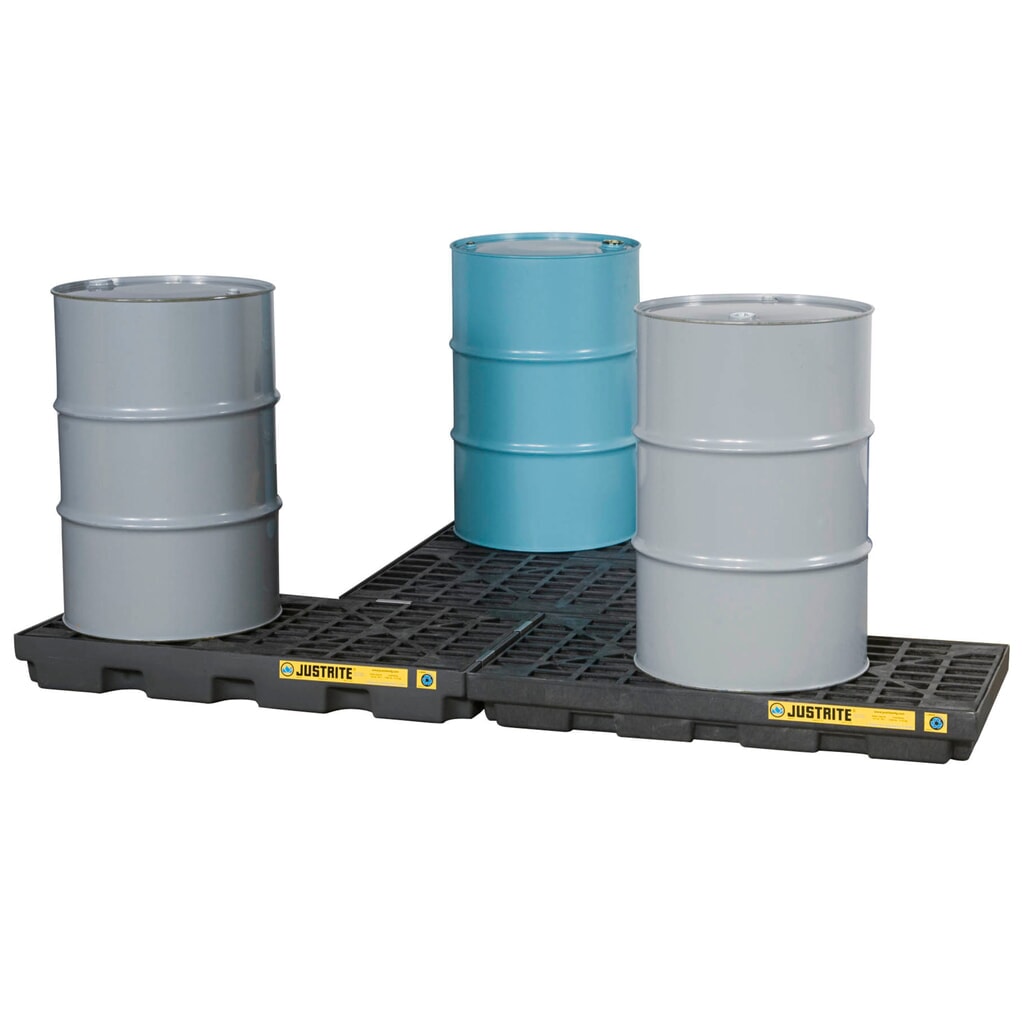 Productafbeelding nr. 2: Justrite® vlak-lekbak van PE, 2x 200 l, opvangvolume 90 l, zwart
