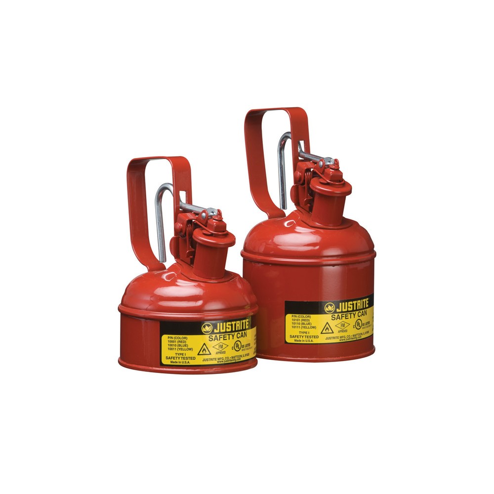 Productafbeelding nr. 1: Veiligheidsreservoir Justrite type I, trekkerhandvat, rood, 0,5 liter