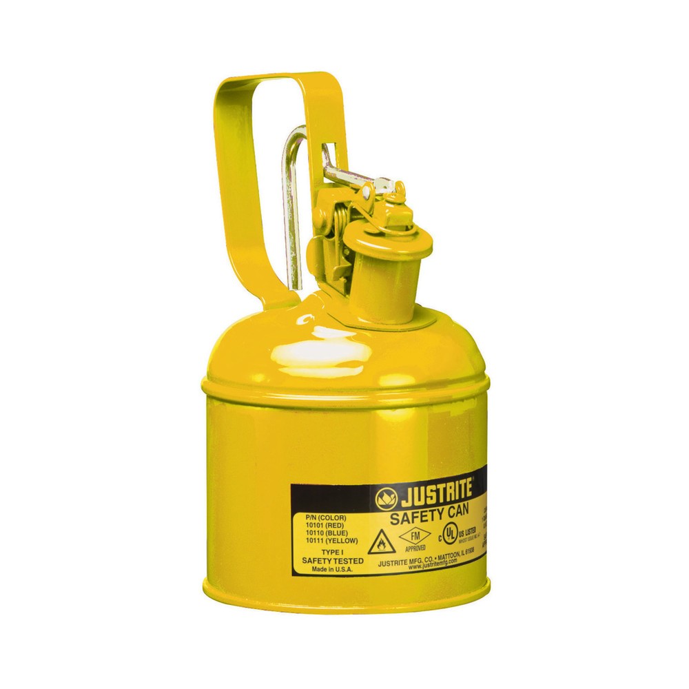 Product afbeelding: Veiligheidsreservoir Justrite type I, trekkerhandvat, geel, 1 liter
