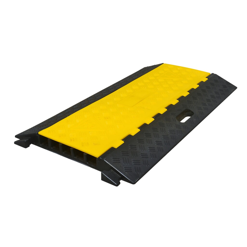 Kabelbrug met 5 schachten, insteekbaar, hxbxd 50 x 900 x 500 mm, zwart/geel Product afbeelding: Kabelbrug met 5 schachten, insteekbaar, hxbxd 50 x 900 x 500 mm, zwart/geel