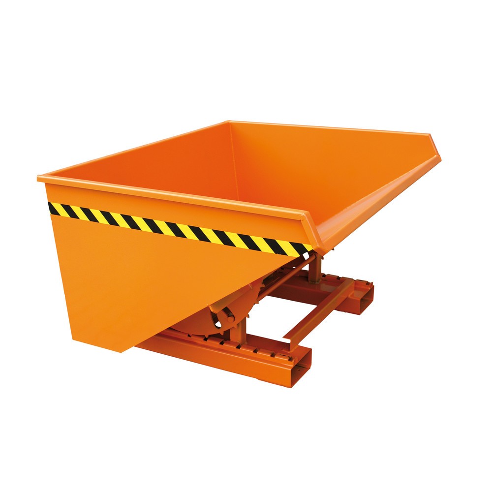 Product afbeelding: Kantelbak met lopers, volume 0.5 m³, puur oranje