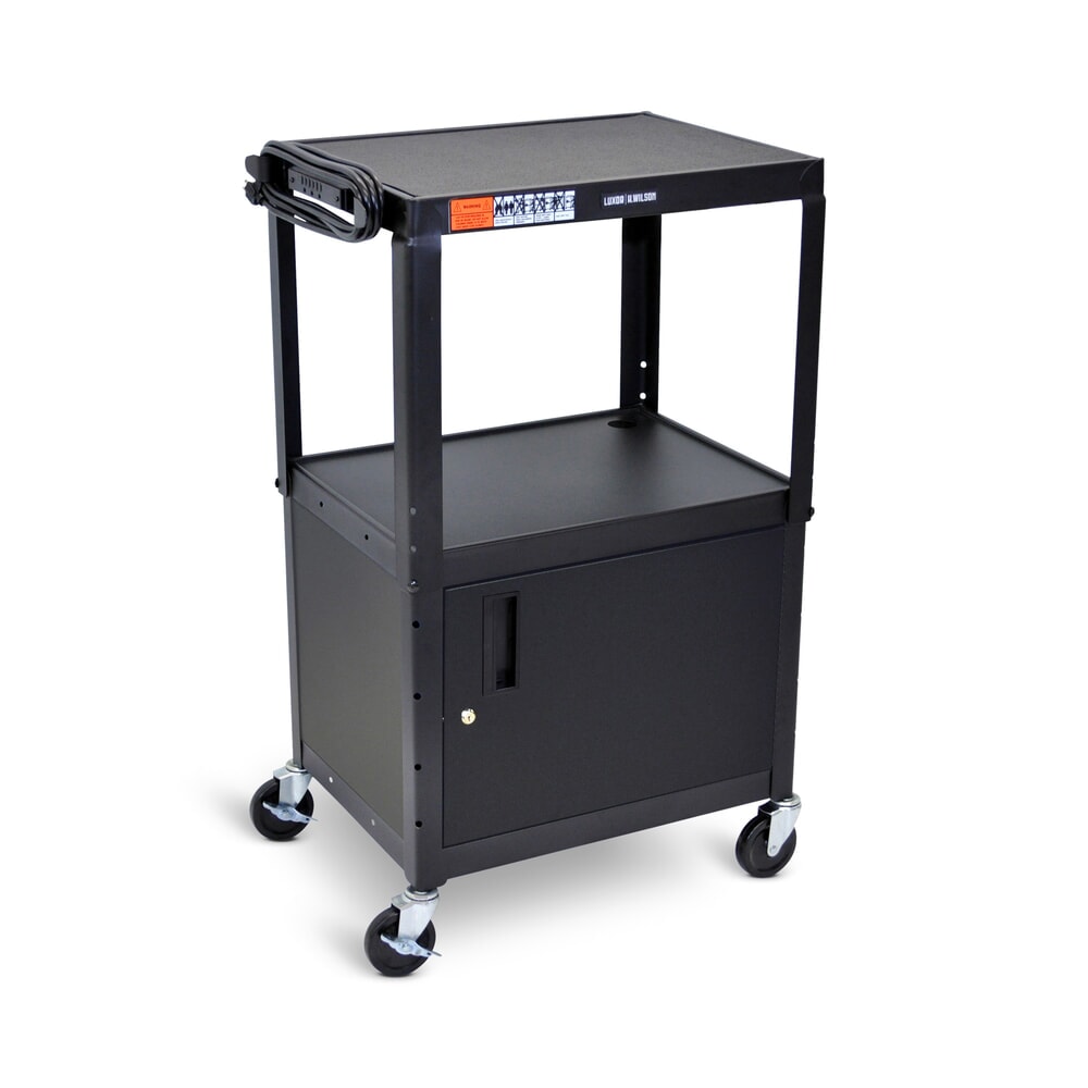 Product afbeelding: Kantoor- en dossierwagen, 3 etages, met onderkast, zwart