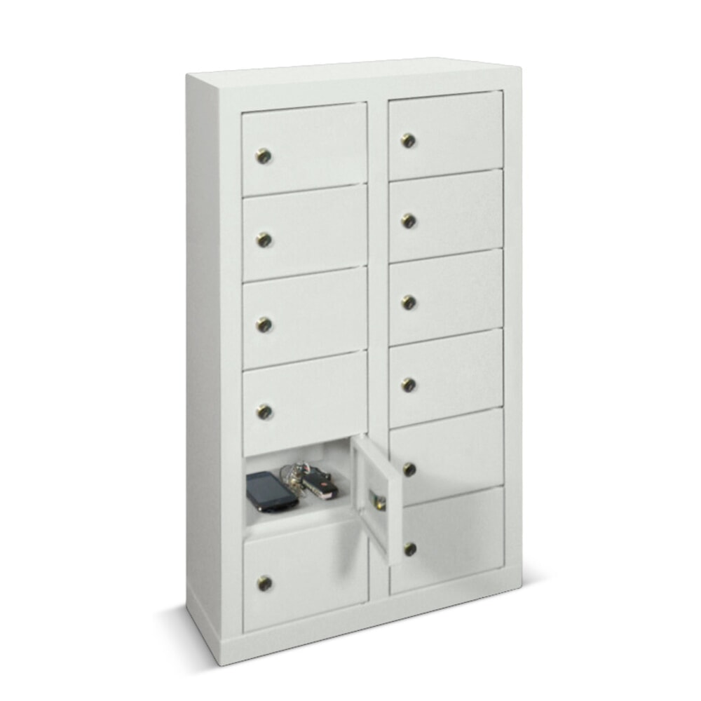Product afbeelding: Kast met kleine vakken PAVOY, 12 vakken, hxbxd 815 x 460 x 200 mm, met etikethouder, lichtgrijs, lichtgrijs