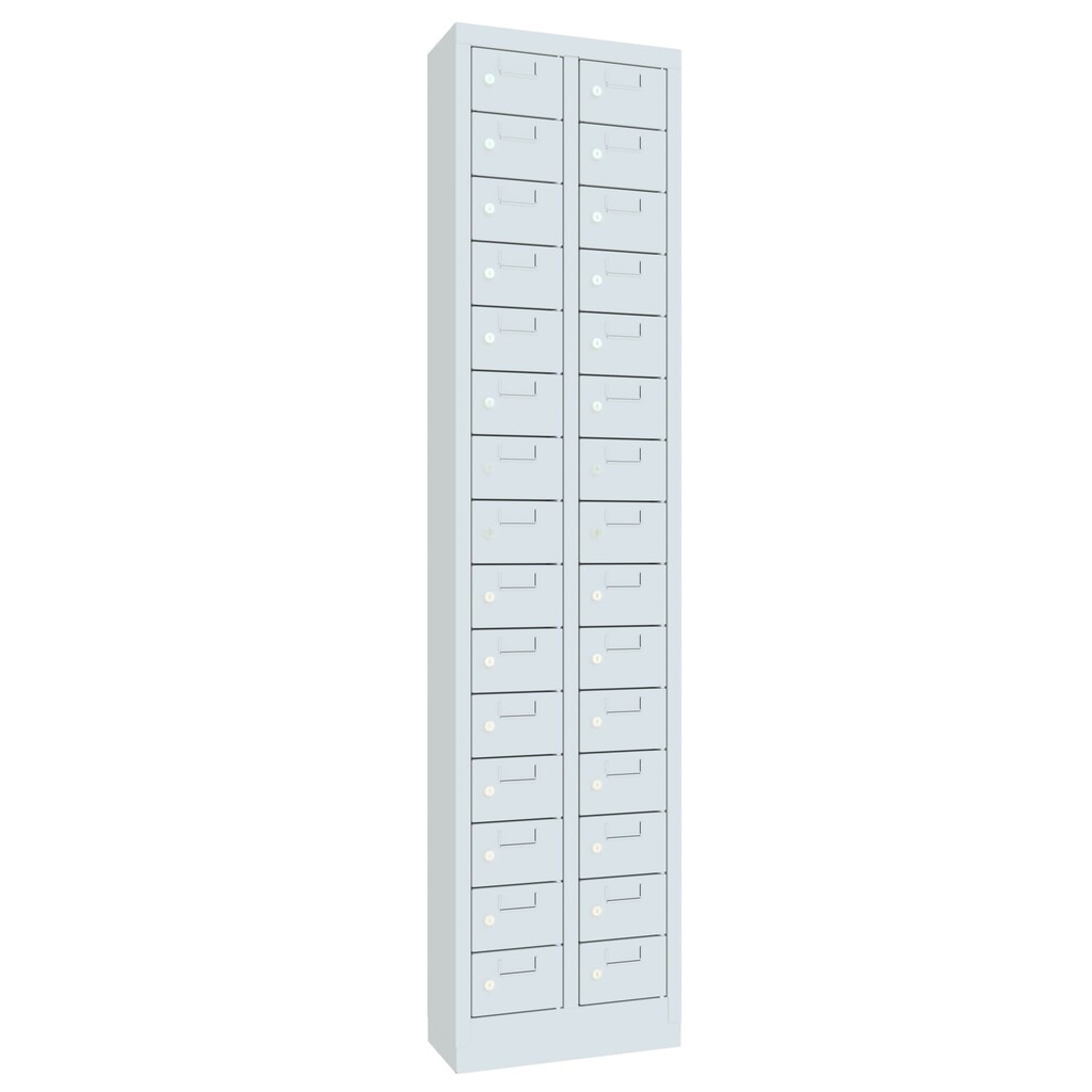 Productafbeelding nr. 5: Kast met kleine vakken PAVOY, 30 vakken, hxbxd 1.950 x 460 x 200 mm, met etikethouder, lichtgrijs, lichtgrijs