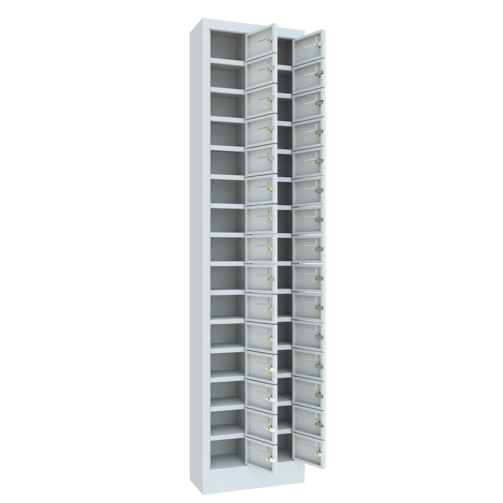 Kast met kleine vakken PAVOY, 30 vakken, hxbxd 1.950 x 460 x 200 mm, met etikethouder, lichtgrijs, lichtgrijs Productafbeelding nr. 6: Kast met kleine vakken PAVOY, 30 vakken, hxbxd 1.950 x 460 x 200 mm, met etikethouder, lichtgrijs, lichtgrijs
