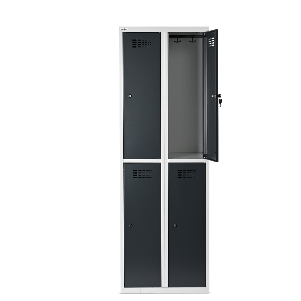 Productafbeelding nr. 3: Kast Steinbock®, op de vloer staand, 2 etages, 4 vakken, cilinderslot, hxbxd 1.800 x 600 x 500 mm, lichtgrijs / antracietgrijs