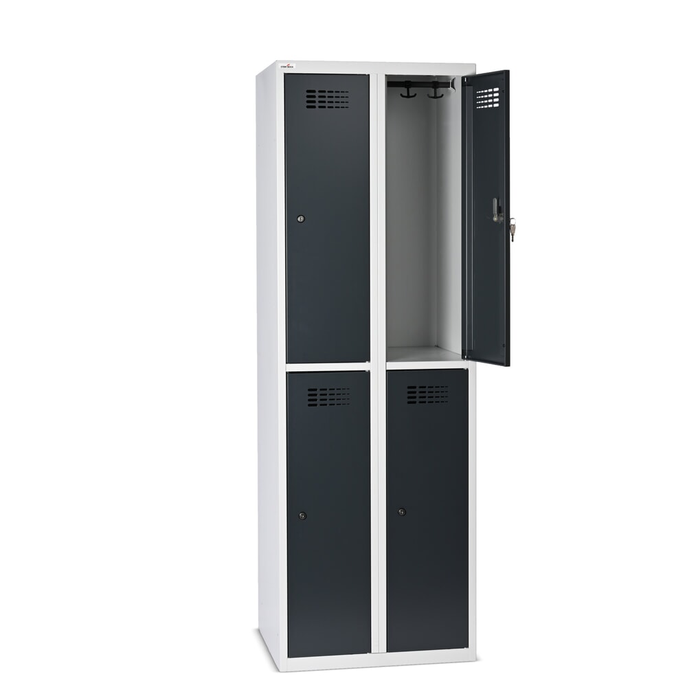 Productafbeelding nr. 6: Kast Steinbock®, op de vloer staand, 2 etages, 4 vakken, cilinderslot, hxbxd 1.800 x 600 x 500 mm, lichtgrijs / antracietgrijs