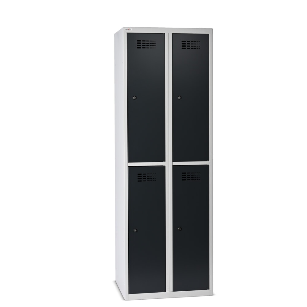 Productafbeelding nr. 1: Kast Steinbock®, op de vloer staand, 2 etages, 4 vakken, cilinderslot, hxbxd 1.800 x 600 x 500 mm, lichtgrijs / antracietgrijs