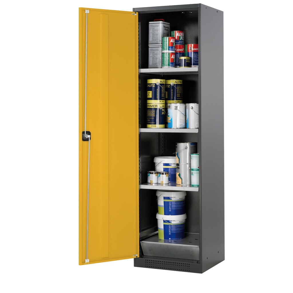 Kast voor chemische en giftige stoffen asecos® met legborden, hxbxd 1.105 x 545 x 520 mm