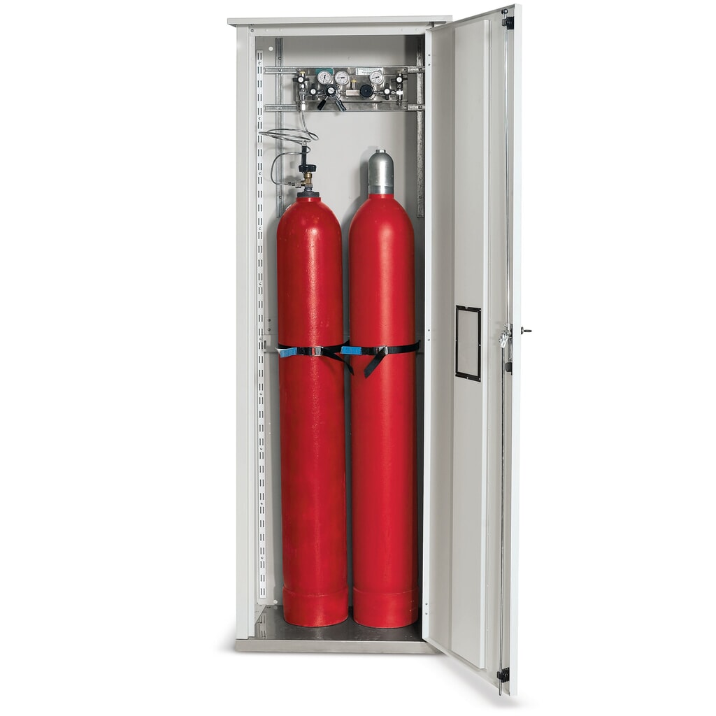 Kast voor gasflessen, h x b x d 2.150 x 700 x 400 mm Product afbeelding: Kast voor gasflessen, h x b x d 2.150 x 700 x 400 mm