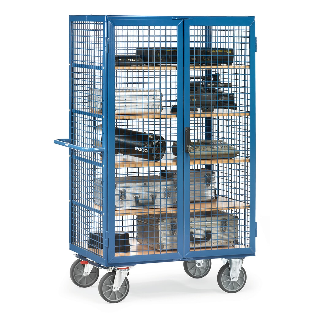 Kastwagen fetra®, draagvermogen 750 kg, gaaswanden, met dubbele draaideur, 5 etages van 1.000 x 680 mm Productafbeelding nr. 3: Kastwagen fetra®, draagvermogen 750 kg, gaaswanden, met dubbele draaideur, 5 etages van 1.000 x 680 mm