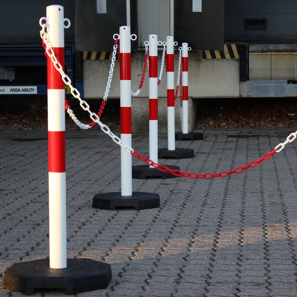 Productafbeelding nr. 5: Kettingpalenset dancop KPS, kunststof ketting 25 m, rood/wit, 6 stuks/VE