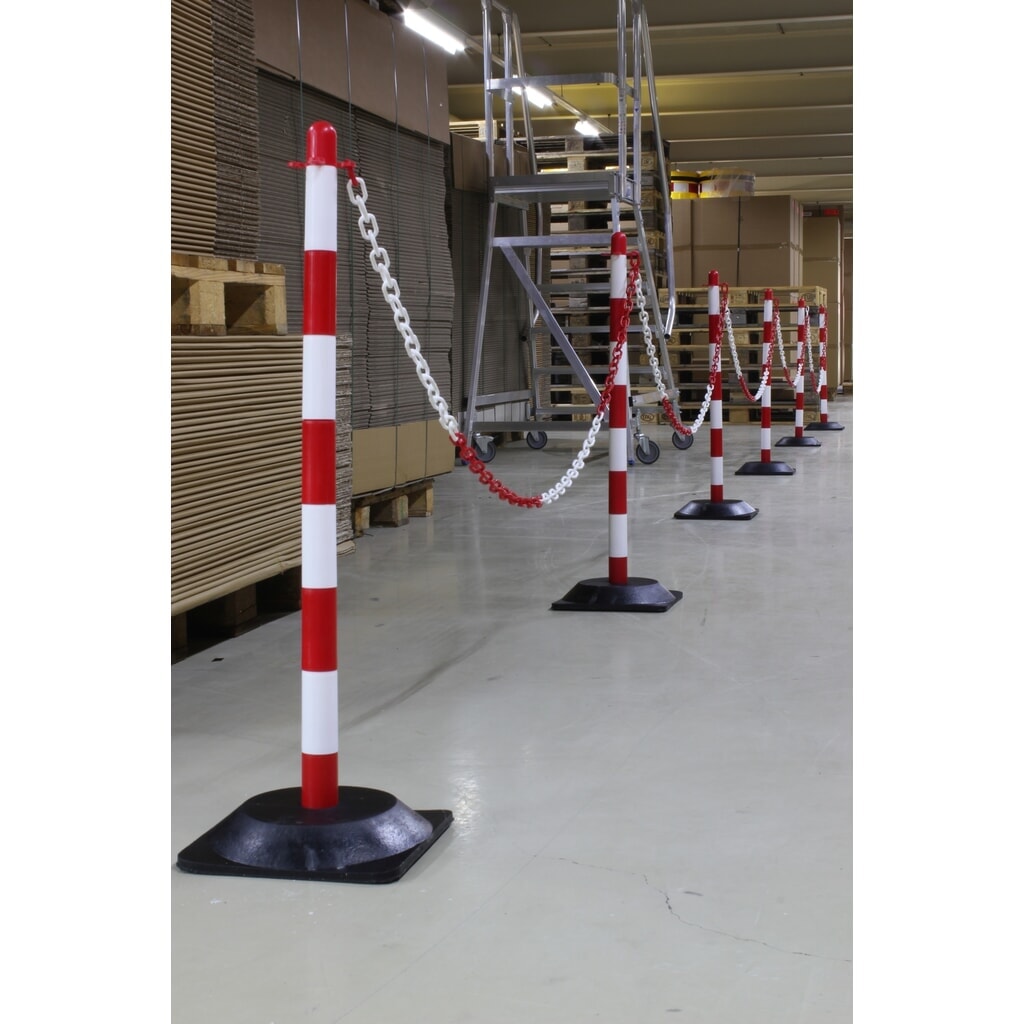 Kettingpalenset dancop LKP, kunststof ketting 10 m, rood/wit, 6 stuks/VE Productafbeelding nr. 3: Kettingpalenset dancop LKP, kunststof ketting 10 m, rood/wit, 6 stuks/VE
