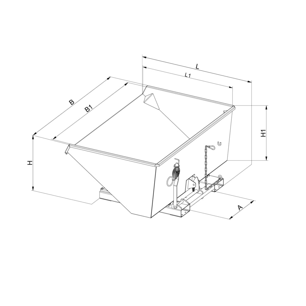 Kiepcontainer Eichinger® met afrolsleuven