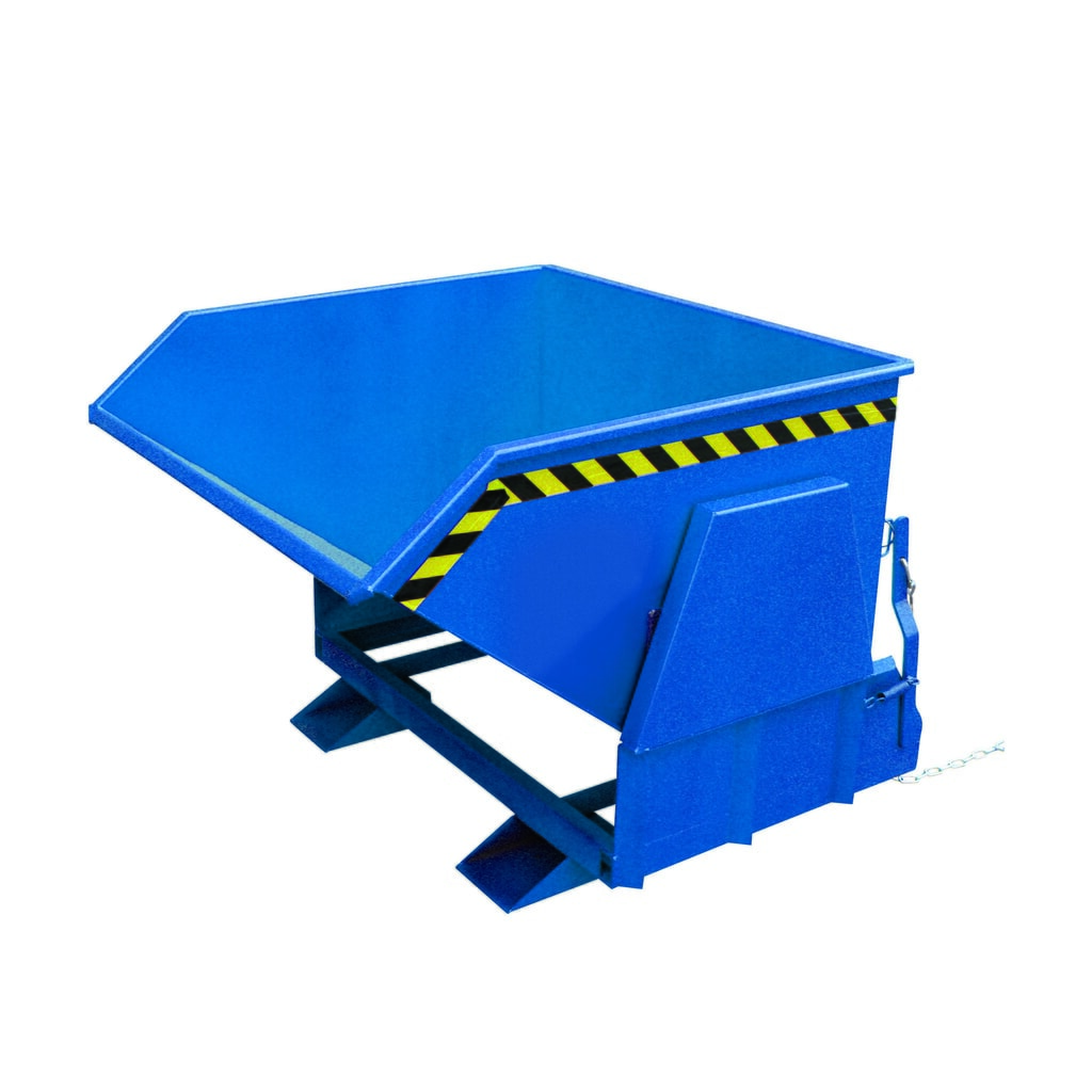 Eichinger® zware last kiepcontainer met beschermde afrolskennen, 2.500 kg, 1.250 liter, gentiaanblauw Product afbeelding: Eichinger® zware last kiepcontainer met beschermde afrolskennen, 2.500 kg, 1.250 liter, gentiaanblauw