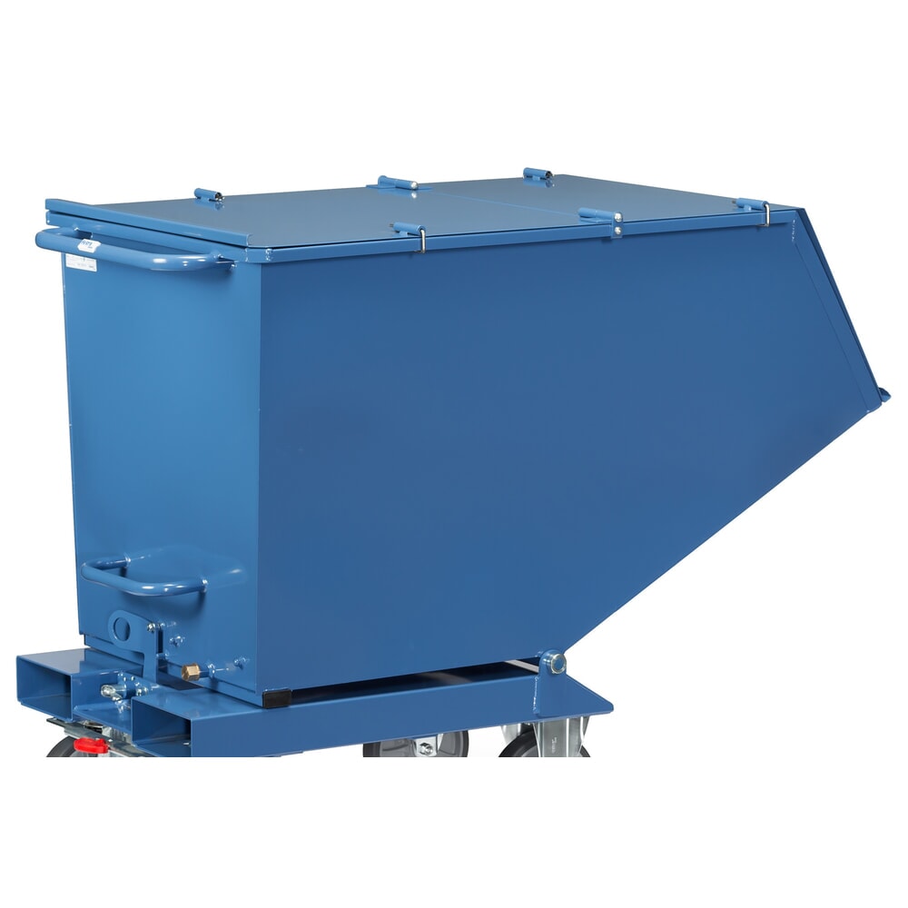Product afbeelding: Klapdeksel voor kiepbak fetra®, met wielen, blauw, 0,45 m³