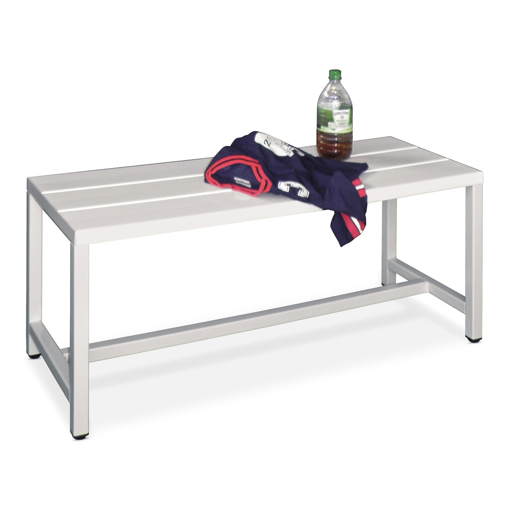 Product afbeelding: Kleedkamerbank PAVOY, lengte 1.000 mm, zonder schoenenrek, zuiver wit