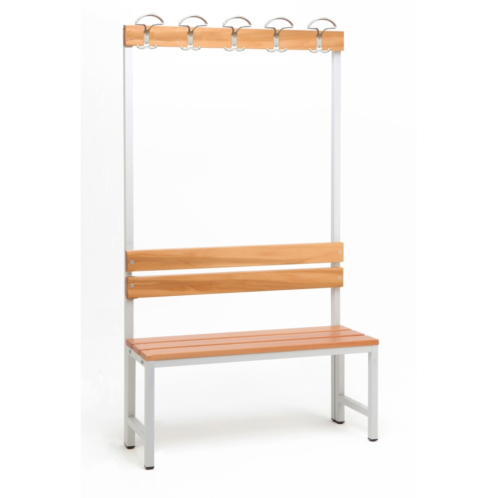 Product afbeelding: Kleedkamerbank Steinbock®,1-zijdig met hakenlijst, lengte 1.000 mm, zonder schoenenrek