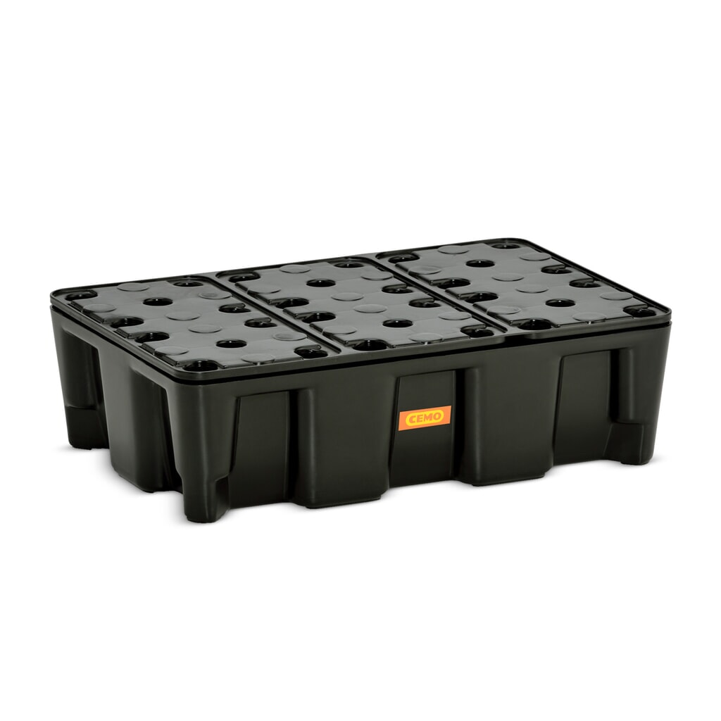 Kleine container-/laboratoriumlekbak CEMO van PE, opvangvolume 25 l, met PE-rooster Product afbeelding: Kleine container-/laboratoriumlekbak CEMO van PE, opvangvolume 25 l, met PE-rooster