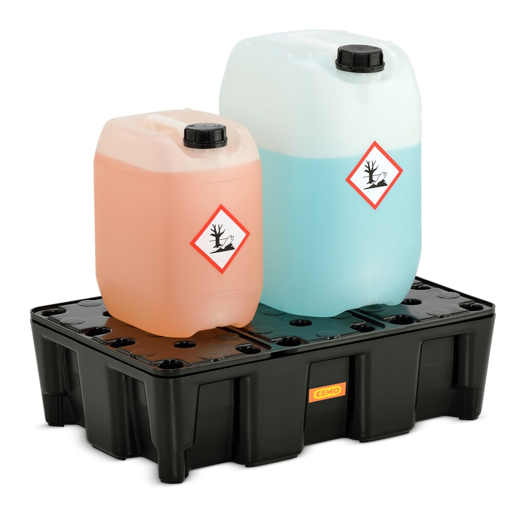 Kleine container-/laboratoriumlekbak CEMO van PE, opvangvolume 25 l, met PE-rooster Productafbeelding nr. 2: Kleine container-/laboratoriumlekbak CEMO van PE, opvangvolume 25 l, met PE-rooster