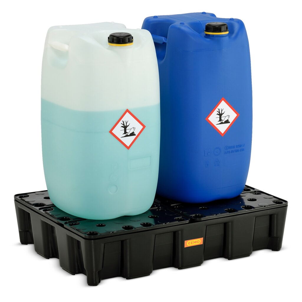 Kleine container-/laboratoriumlekbak CEMO van PE, opvangvolume 60 l, met PE-rooster Productafbeelding nr. 2: Kleine container-/laboratoriumlekbak CEMO van PE, opvangvolume 60 l, met PE-rooster