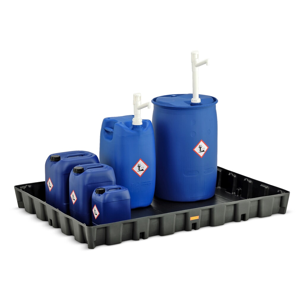 Kleine container-/laboratoriumlekbak CEMO van PE, opvangvolume 250 l Productafbeelding nr. 2: Kleine container-/laboratoriumlekbak CEMO van PE, opvangvolume 250 l