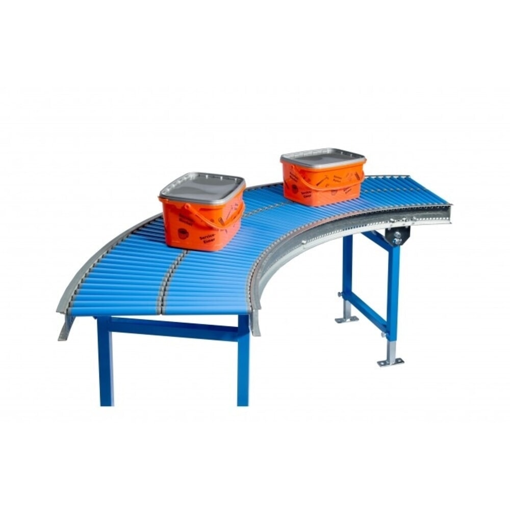 Productafbeelding nr. 2: Kleine rollenbaan, rollen van kunststof, 45° bocht, veeras, Ø 20 mm, baanbreedte 300 mm