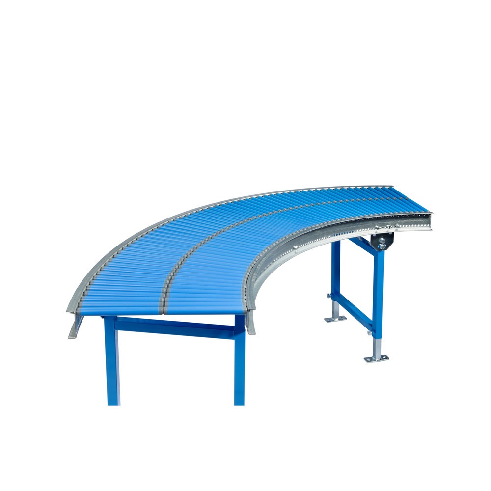 Product afbeelding: Kleine rollenbaan, rollen van kunststof, 45° bocht, veeras, Ø 20 mm, baanbreedte 300 mm