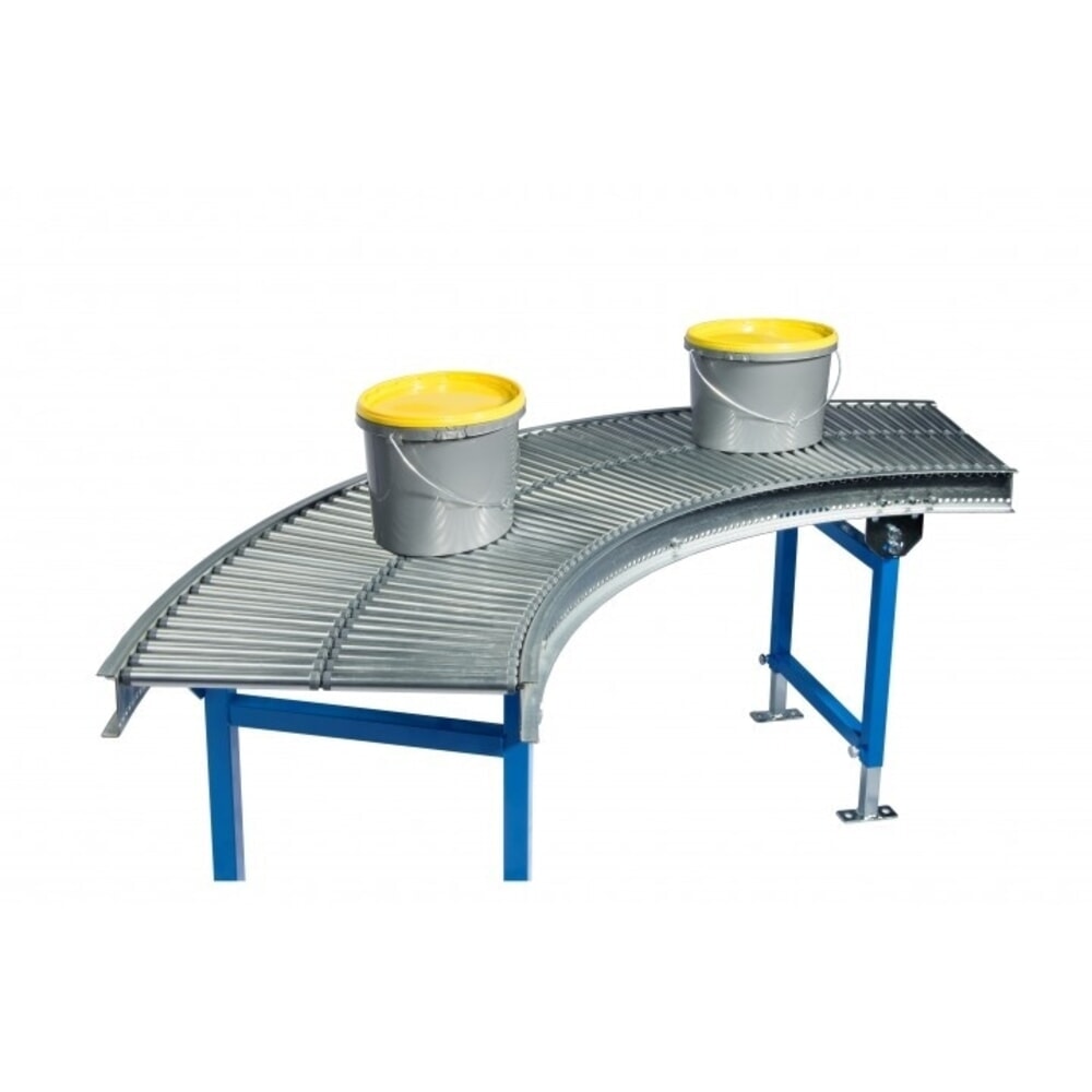 Productafbeelding nr. 2: Kleine rollenbaan, rollen van buizenstaal, 90° bocht, baanbreedte 200 mm, asafstand 25 mm