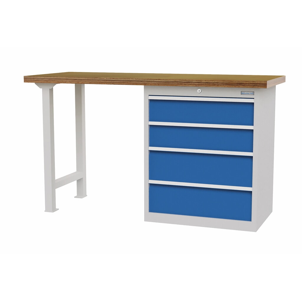 Product afbeelding: Koppelbare werkbank met 4 lades, draagvermogen 1.000 kg, h x b x d 859 x 1.500 x 600 mm