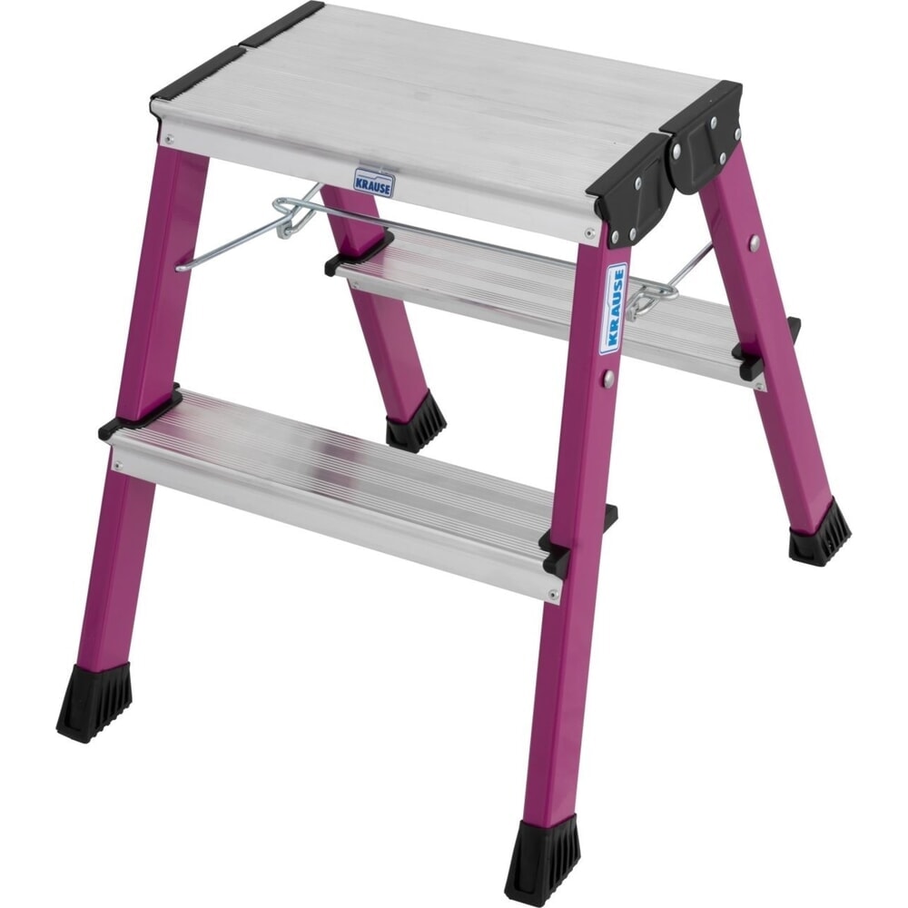 Productafbeelding nr. 1: KRAUSE® MONTO dubbelzijdig inklapbaar opstapje Rolly 2x2 treden roze